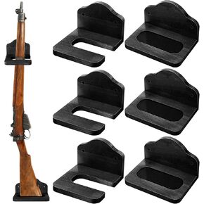 Vertical Gun Rack Hardwood Gun Rack Holder Wall Mount Brown Rifle Rack Wooden Gun Hooks Gun Hangers for Wall for Rifles Shotguns Bows Display Storage