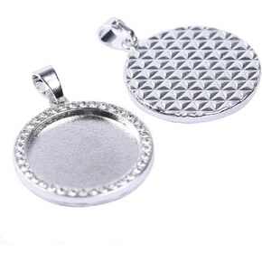 Reidgaller 10pcs Rhinestone Cabochon Settings 20mm Round Roundant Trays DIY Blanks