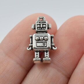12 Silver Robot Charms 18x11x4mm Machen Tibetan Metal Machine Charms (NS728)