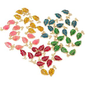 Honbay 50pcs سحر ورقة المينا قلادة لصنع المجوهرات أو الحرف اليدوية DIY