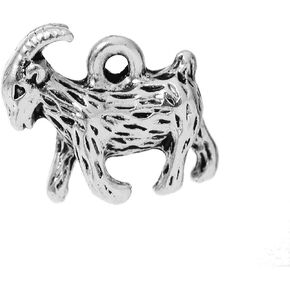 PEPPERLONELY 20pc Antiqued Silver Alloy Easter Goat Sheep Charms Pendants 17x13mm (5/8" x4/8")