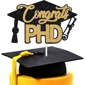 Congrats PHD Cake Topper, Doctor Of Philosophy Degree, Class of 2025 PhD Graduation Party Decorations Supplies