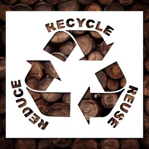 Recycle Stencil Template - Reusable Recycle Sign Stencils for Painting on Wood, Glass, Wall Rock, Walls, Canvas, Glassware, Spray Painting, Airbrushing, Crafts (6x6)