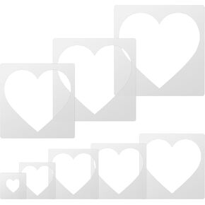 Heart Stencil, 8PCS Heart Stencils for Painting Reusable Heart Template Stencils for Drawing and Crafts Large Heart Stencil for Spraying on Wall