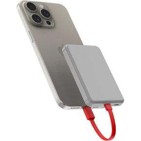 VANYUST Portable Charger with Built in USB-C Cable, 2-Pack 5000mAh Power Bank, Pocket Size External Battery Pack Compatible with Samsung, Google Pixel, Android Phones, iPhone16 15 Series etc