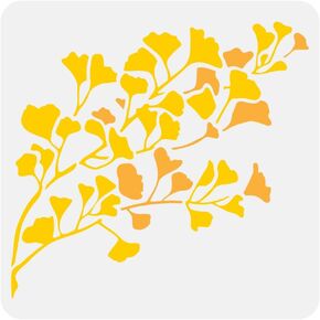فروع شجرة Ginkgo Fingerinspire stencil 11.8X11.8