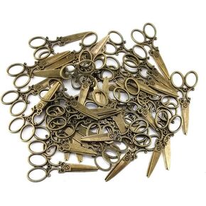 Yueton 40pcs مقصات عتيقة تشكل سحر المعادن قلادة DIY المجوهرات المصنوعة من صنع المجوهرات (البرونز)