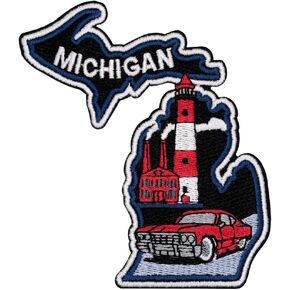Proud Michigan Patch – 4 inches, Cool Heritage Michigan Iron On Patch – Embroidered State Patches Iron On/Sew On for Jackets