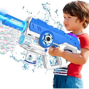 VATOS Water Gun & Bubble Gun for Kids Ages 3 4 5 6 7 8+, Automatic 3 in 1 Electric Water Gun and Bubble Gun Toy, 500CC+ Large Capacity 32FT Long Range Rechargeable Squirt Gun Summer Outdoor Toys