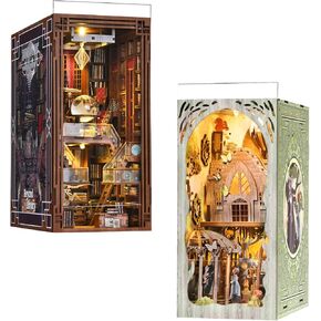 DIY Book Nook Kit ، DIY Miniature Dollhouse Booknook Kit ، Wooden 3D Puzzle Bookend Reshelf Decor