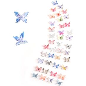 Huianer Miniature Resin Butterflies 40pcs Dollhouse Miniature Tiny Butterflies Fairy Garden Dolls Moss Decoration Diy Craft Home Decor