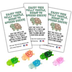 Lashicorn Telly Telly Telluride Turtles & Tags for Cars 60pk, 30 Resin Turtles + 30 Green Cards for Leave On SUV Game You’ve Been Turtled