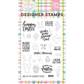 Echo Park Paper Co. Easter Memories Set Stamp, Pink, Yellow, Teal, Green, Brown, Orange