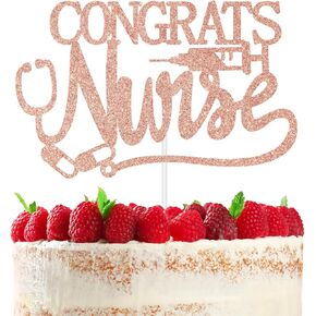 Congrats Nurse Cake Topper, Future Nurse/Congrats RN BSN FNP LPN Cake Decor, Class of 2025 Nursing School Survivor Graduation Party Decorations