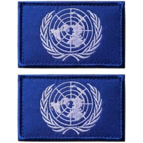 2pcs United Nations European Union Flag Embroidered Patches for Embroidery Cloth Patch Badge Hook & Loop Embroidered Patch
