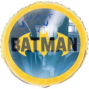 Batman Round Foil Balloon - 8" (1 Pc.) - Dynamic Superhero Balloon for Party Decor