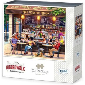 مقهى Boardwalk Buzzles - 1000 قطعة أحذية بانوراما للبالغين ، مصنوعة في الولايات المتحدة الأمريكية