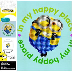 Diamond Dotz Happy Minion Diamond Painting Kits للبالغين - مجموعات فن الماس أكياس مريحة مريحة مع جواهر Dotz