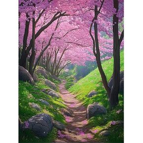 EOBROMD Diamond Art Kits for Adults, DIY Landscape Diamond Art Painting Kits for Adults Beginners, 5D Full Drill Diamond Dots with Diamond Gem Art and Crafts for Home Wall Decor 12x16inch