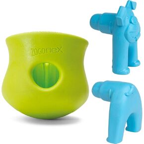 West Paw Zogoflex Holiday Toppl علاج ألغاز لعبة الكلاب - لعبة الكلب للمضغات المعتدلة ، الجلب ، الصيد - يمسك ، يعامل ، كبير ، جدة سميث ، سدادة سدادة أكوا الأزرق 2 حزمة