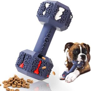 Durable Dog Chew Toy Dumbbell for Medium to Large Sized Dogs – Reduces Stress, Boredom Improves Teeth & Gum Health Rubber Pet Toy Aggressive Chewer Training and Teething