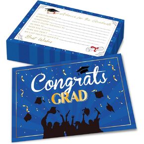 50 PCS Graduation Advice Cards, Graduation Party Supplies 2025 Advice Cards for High School or College Graduation (Blackboard 50)