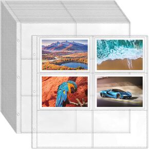 Vmiapxo 50 Pack Photo Photo Album pages 12x12 ، 600 جيوب 4 "× 6" ، ألبوم صور صوفيات صافية ، ألبوم ، ألبوم مخطط ،