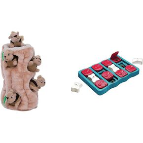 Hound Outward Hide a Squirrel Plush Dog Toy Puzzle ، XL & Nina Ottosson Dog Brick Terctive Treac