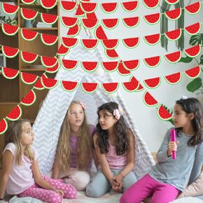Watermelon Hanging Banner, Summer Fruit Watermelon Cardstock Paper Party Decorations for Watermelon Theme Birthday Party Decorations Baby Shower Party Favors