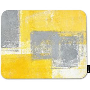Marble Print Square Mousepads Desktop Notebook Mouse Mat Abstract Grey and Yellow Marble Painting Mouse Pads for Working and Gaming Office Accessories Desk 9.5X7.9 Inch