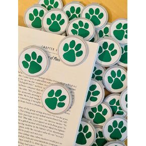 Green Spirit Paw Print School Mascot Mascot (مجموعة من 36) مرجعية للأطفال! حوافز طلاب المدرسة- حوافز المكتبة- حوافز القراءة- جوائز القراءة على جوائز القراءة- جوائز الفصول الدراسية