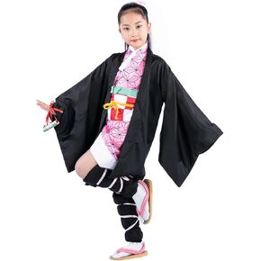 Anime Kimono nezuko Cosplay Costume for kids and girl 10-12 Children Halloween Christmas Cosplay costume