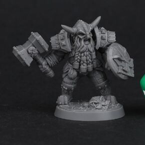 Dwarf Barbarian Miniature لـ D&D و Pathfinder 28mm