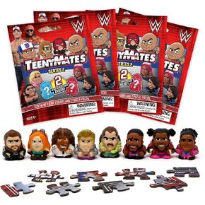 Teenymates Party Animal WWE Series 2 Mini Figures الأكياس العمياء مجموعة هدايا مجموعة الحفلات - 4 حزمة ، متعددة الألوان ، صغيرة