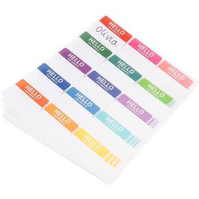 PATIKIL Name Tag Stickers, 405 Pcs Hi My Name is Stickers Removable Labels for Clothes Daycare Classroom Office Meeting, Mixed Colors