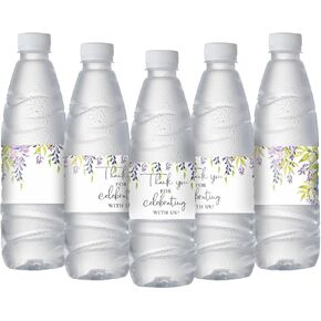 50 Pcs Happily Ever After Water Bottle Labels, Engagement/Wedding/Bridal Shower/Anniversary Party Decoration Supplies Photo Booth Props, Mr & Mrs Sign Water Bottle Stickers