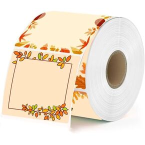 Autumu Thermal Stickers,2 Inch Harvest Fall Maple Direct Thermal Printer Label,Small Business Thermal Stickers for Logo Design,Address,Name,Price Tag,500 Pcs