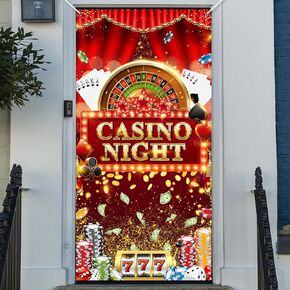 Avezano Casino Night Door Banner Poker Dice Banner Las Vegas Casino Party Decorations Indoor Outdoor