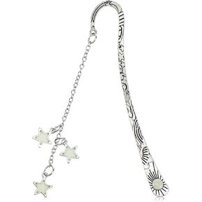 Moon and Stars Luminous Loundmark Glow in the Dark Mark Mark Fantasy Fantasy Hook Page Markers Accessories Giftors for Bookworm Valentine Day