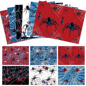 Sinload 12 Sheets Spider Wrapping Paper Spider Webs Gift Wrap Paper Bulk for Birthday Party Gifts Wrapper DIY Craft, 19.7 x 27.6 Inches