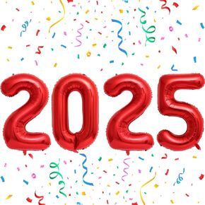 2025 البالونات ، 16 بوصة 2025 بالونات التخرج ، 2025 البالونات الرقم الأحمر لزخارف التخرج ، 2025 بالونات رقائق التخرج لصفنة التخرج من 2025 ، لوازم حفلة التخرج