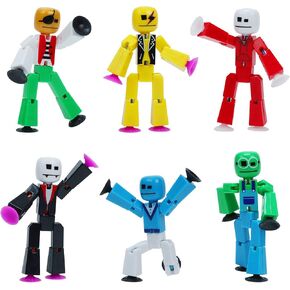 Zing Stikbot Avatar Series 1, Set of 6 UV Print Stikbot Collectable Action Figures, Create Stop Motion Animation, Great for Kids Ages 4 and Up