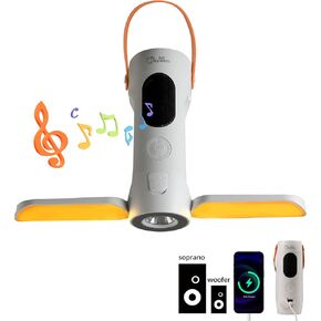 Foldable Camping Light Rechargeable Lantern with 2 Bluetooth Speakers,10000mAh Power Bank,Portable Flashlight with Removable Hook,IP54 Waterproof,1000LM,5 Modes for Camping, Hiking, Fishing,Emergency