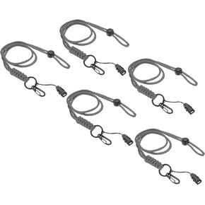 PATIKIL 44cm Neck Lanyard with Hook, 5 Pcs Adjustable Long Keychain Strap Badge Lanyard with Release Buckle for ID Badges Holder Keys USB Keychain USB Office, Orange