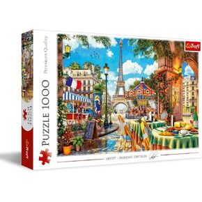 TREFL Parisian Morning 1000 قطعة بانورت بانزو ريد 27 "x19" طباعة ، أحذية DIY ، المرح الإبداعي ، بانوراما كلاسيكية للبالغين والأطفال من 12 عامًا