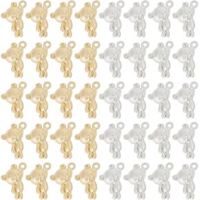 chgcraft 40pcs 2 ألوان الدب سحر قلادة رف طلاء الدب بيد رف طلاء سحر سبائك لأقراط سوار المجوهر