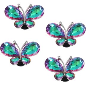 GOLD XIONG PADISHAH 4Packs Butterfly Tote Bag Charm Accessories Alloy Glass Charms Compatible with Bogg Bags - Multiple Color Options!
