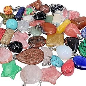 Chenkou Craft Wholesale الكثير مزيج عشوائي 40pcs الحجر الزجاجي الاصطناعي مثل المعلقات سحر الكريستال الحجر سوار سوار سوار