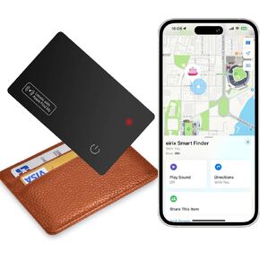 Wallet Tracker Card, Slim Finder Works with Find My (iOS Only), Rechargeable Reusable Wallet Tracker and Item Locator for Luggage, Purse, Card Bag