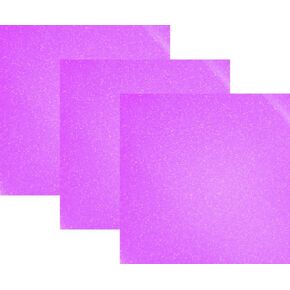 10 "x12" (1 قدم) 3 طبقات ، SISER GLITTER IRON-ON TRANDING VINYL HTV للقمصان (NEON PINK)